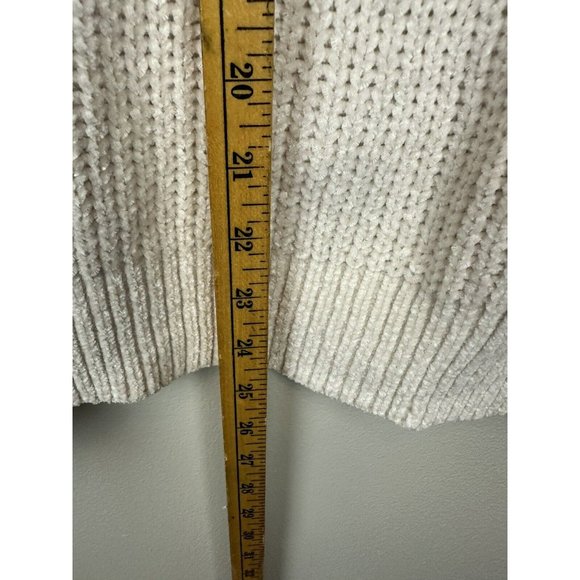 Sweaters for Women V Neck Long Sleeve Pullover Knit Top Ivory - Picture 4 of 8